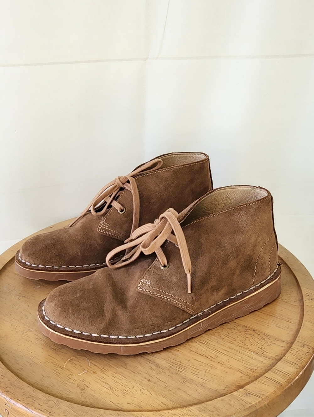L.L. Bean Womens Brown Suede Chukka Boots Laces